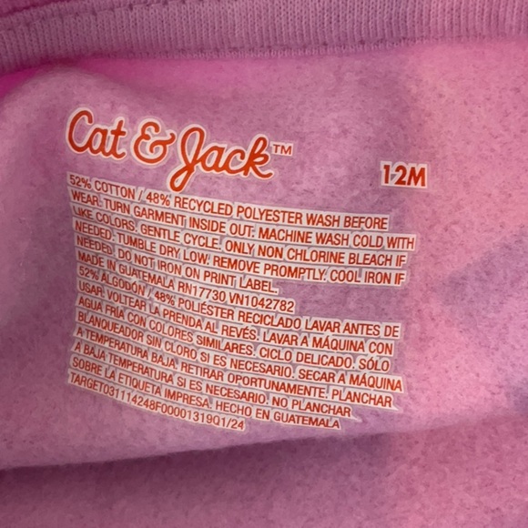 Cat & Jack - Girls' Fleece Pullover Sweatshirt Size 12 M - Picture 6 of 9